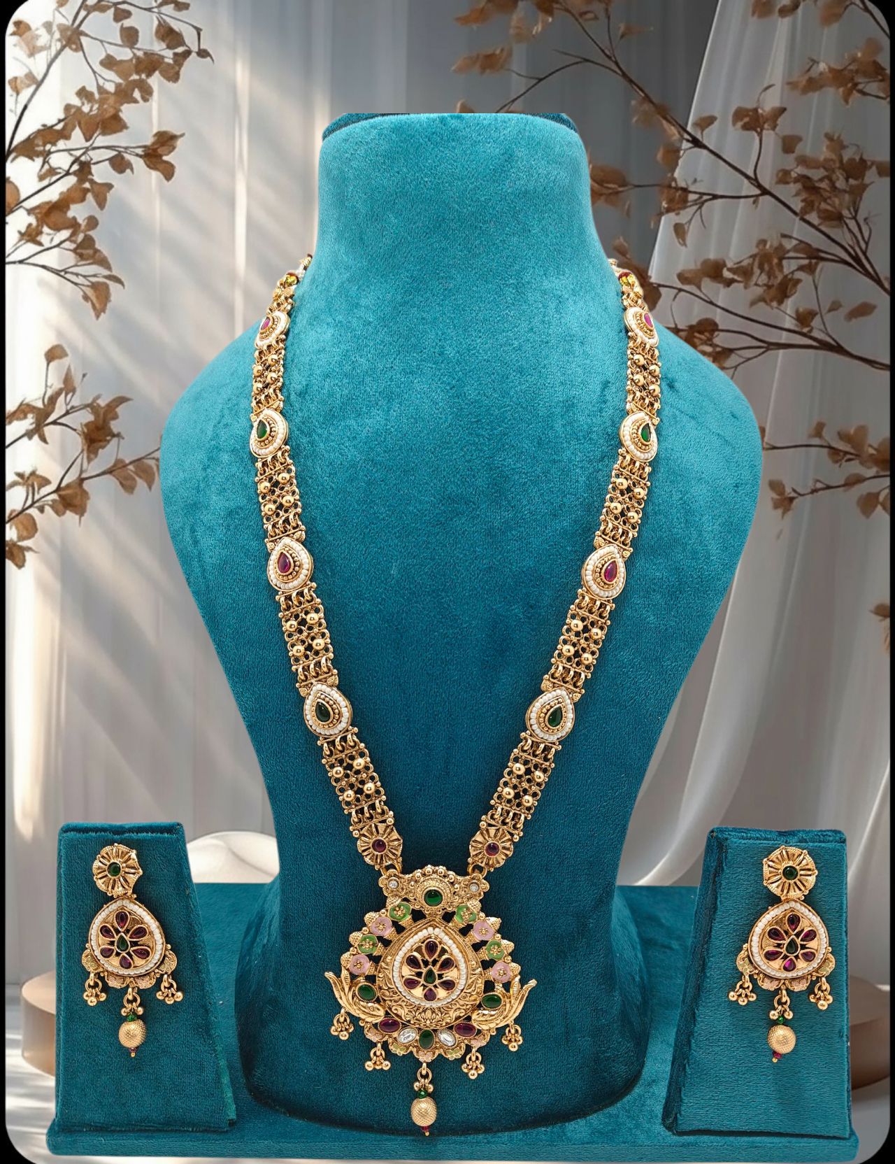 Polki Pendant Set, Length (24 inches).