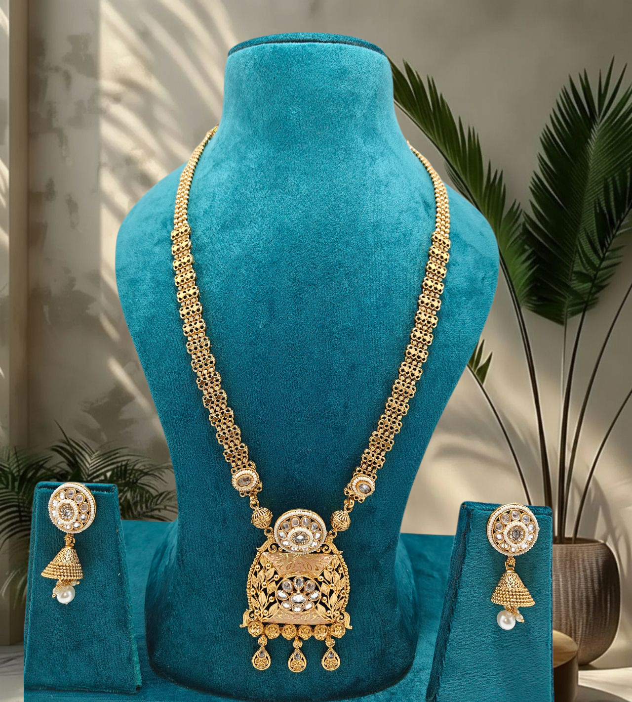 Polki Pendant Set, Length (24 inches).