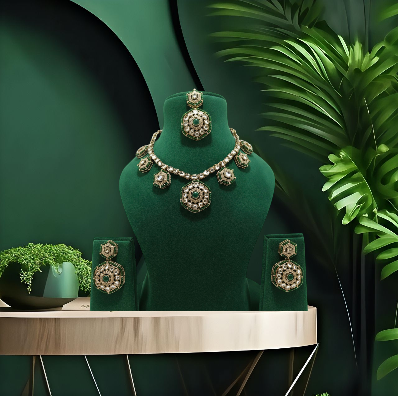 Moissanite Kundan Necklace