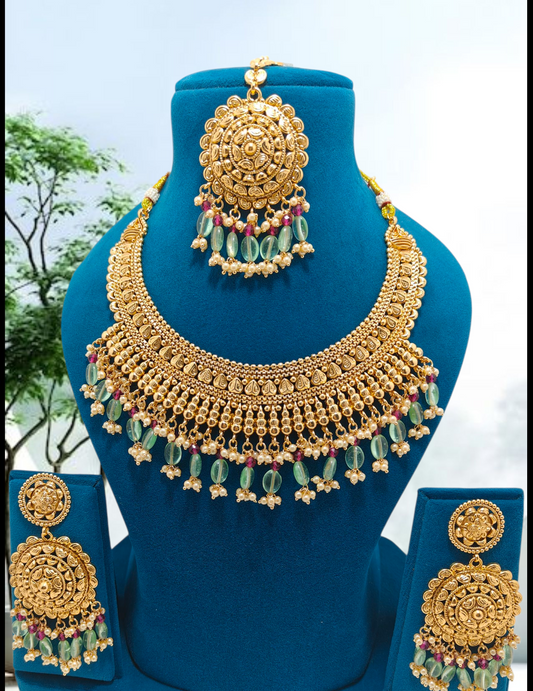 "18k Gold Plated Punjabi Necklace Set"