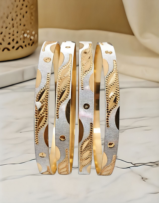 Gold and Silver Plated Bangles of 4