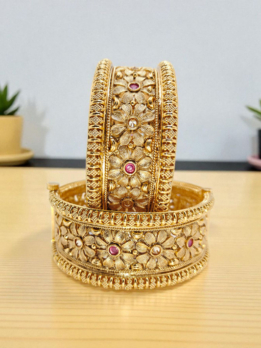 Polki Bangles (adjustable)