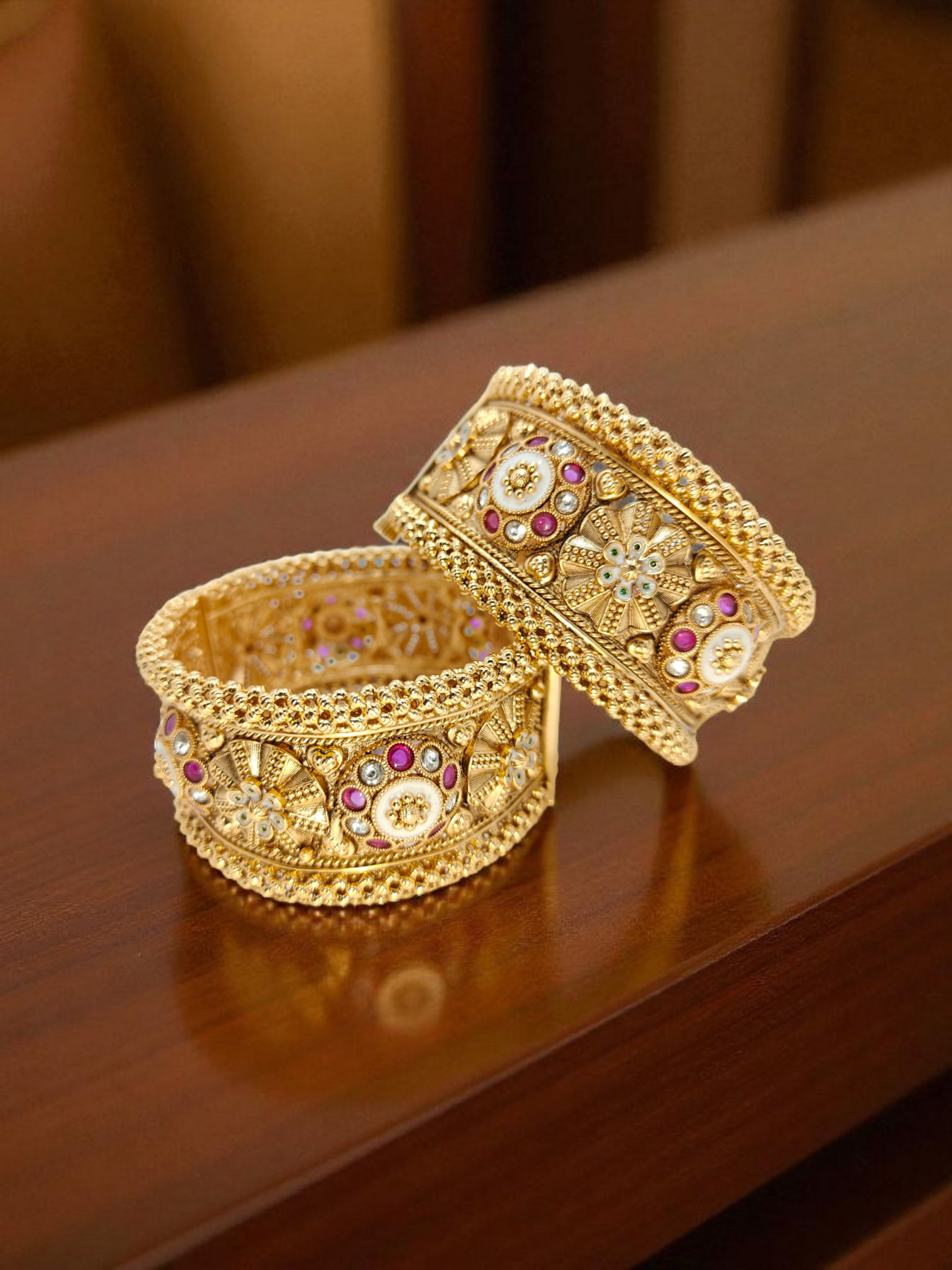 Polki Bangles (adjustable)
